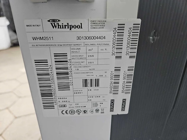 Whirlpool - whm2511 - vrieskist - afbeelding 5 van  5