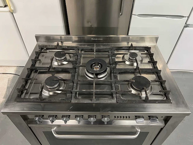 Whirlpool,samsung - smeg zwart koelkast+ ariston 5 pits gasfornuis rvs +samsung combimagnetron - afbeelding 3 van  22