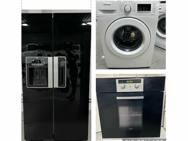 Whirlpool,samsung - whirlpool amerikaans koelkast+ samsung eco bubble wasmachine+ whirlpool inbouw oven - afbeelding 1 van  23
