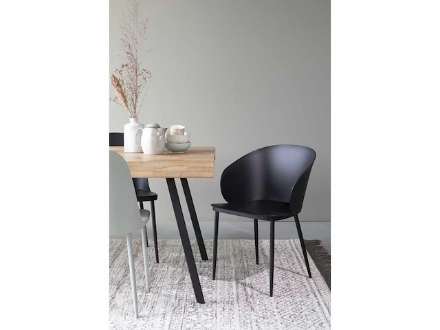 White label gigi all black eetkamerstoelen (8x) - afbeelding 4 van  7