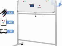 Whiteboard- magneetbord met alu frame- 120x60 cm, magnetisch, draaibaar - afbeelding 1 van  11