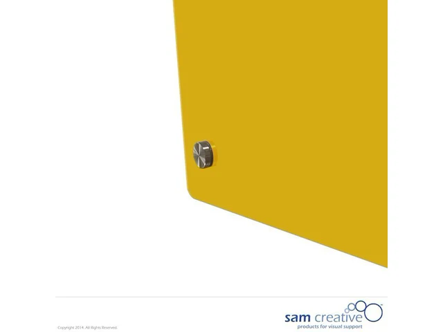 Whiteboard glas solid canary yellow 120x240 cm sam creative, gsccm120240 - afbeelding 2 van  2