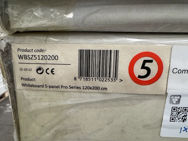 Whiteboard pro series emaille 5-vlaks 120x200 cm sam creative, wbsz5120200 - afbeelding 3 van  3