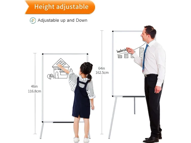 Whiteboard/flipchart met inklapbare staander 90x60 magnetisch - afbeelding 3 van  3