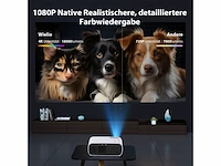 Wielio beamer full hd 1080p wifi bluetooth 18000 lumen ondersteuning 4k zwart - afbeelding 3 van  5