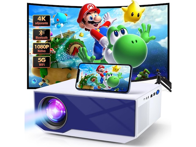 Wielio mini beamer wifi bluetooth mini outdoor/home video native 1080p full hd 4k - afbeelding 1 van  6