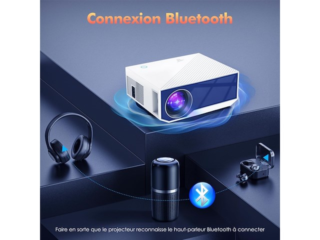 Wielio mini beamer wifi bluetooth mini outdoor/home video native 1080p full hd 4k - afbeelding 2 van  6
