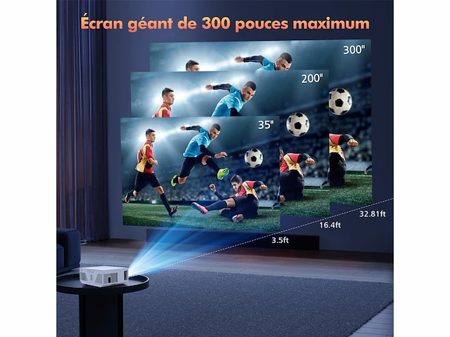 Wielio mini beamer wifi bluetooth native 1080p full hd 300 inch display - afbeelding 3 van  5