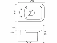 Wiesbaden carré wandcloset+zitting (2x) - afbeelding 2 van  6