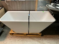 Wiesbaden inge solid surface half vrijstaand bad 180x84x57cm mat wit - afbeelding 2 van  9