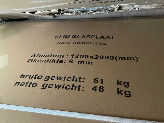 Wiesbaden nano helder glasplaat 120x200cm - afbeelding 2 van  3