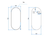 Wiesbaden spiegel ovaal renk met lijst geborsteld messing 30 x 70 cm (16x) - afbeelding 2 van  3