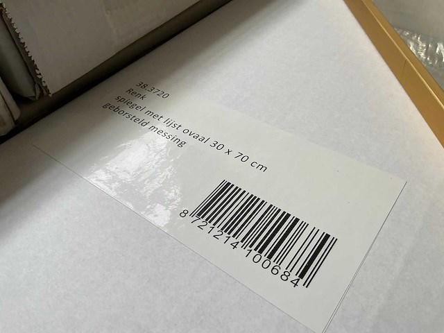 Wiesbaden spiegel ovaal renk met lijst geborsteld messing 30 x 70 cm (8x) - afbeelding 3 van  3