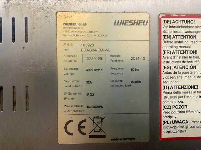 Wiesheu - b08-b04-em-va - dubbele oven - afbeelding 13 van  18