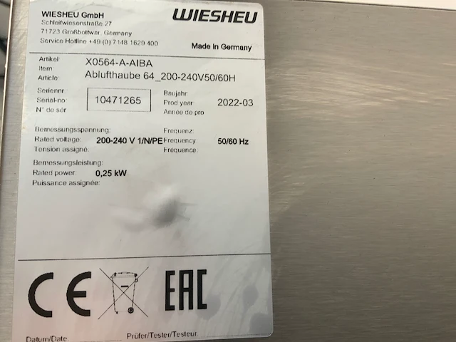 Wiesheu & winterhalter euromat 64s bakkerijoven & pannenwasmachine - afbeelding 12 van  12