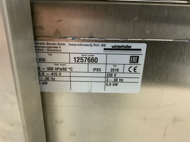Wiesheu & winterhalter euromat 64s bakkerijoven & pannenwasmachine - afbeelding 3 van  11