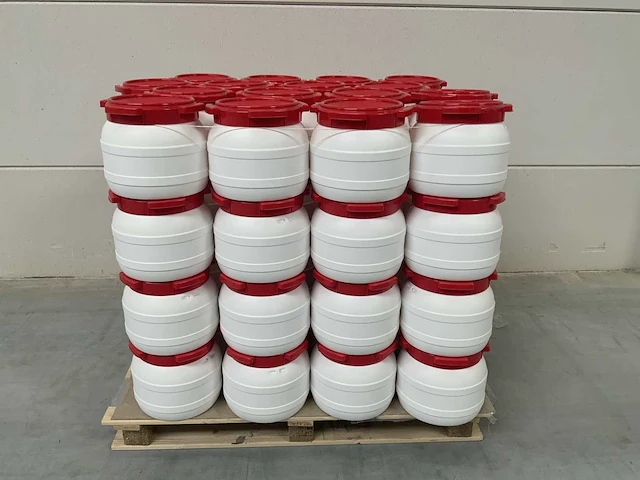 Wijdmondvat - waterkluis 10,4 liter wit met rood deksel - afbeelding 2 van  7