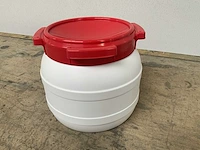Wijdmondvat - waterkluis 10,4 liter wit met rood deksel - afbeelding 5 van  7