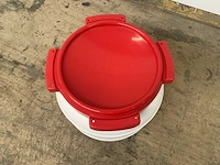 Wijdmondvat - waterkluis 10,4 liter wit met rood deksel - afbeelding 6 van  7