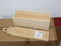 Wijngeschenksets met borrelplank en reclame opdruk. 10 stuks. - afbeelding 1 van  2