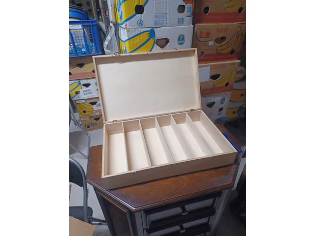 Wijnkist voor 6 flessen 58x36x11cm aantal 3 stuks. - afbeelding 3 van  5