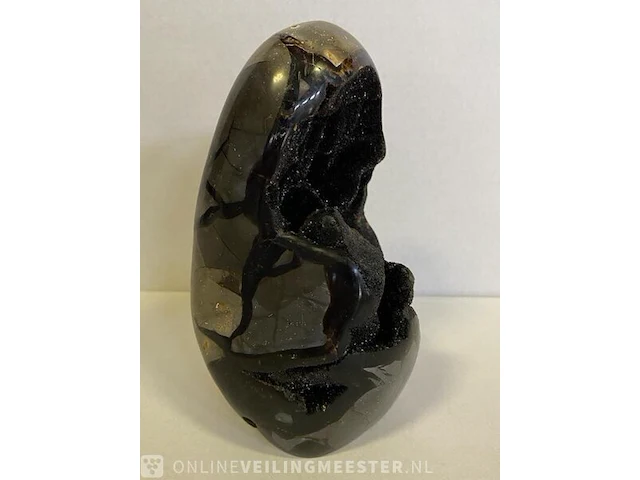 Wilde septarie geode geel/bruin - afbeelding 3 van  8