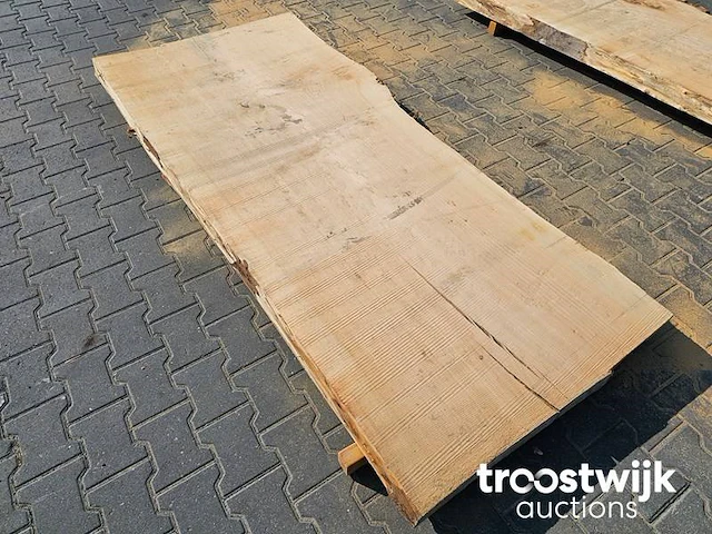 Wilg boomstamblad ovengedroogd 230cm breedte 94-103cm dikte 8cm - afbeelding 1 van  6