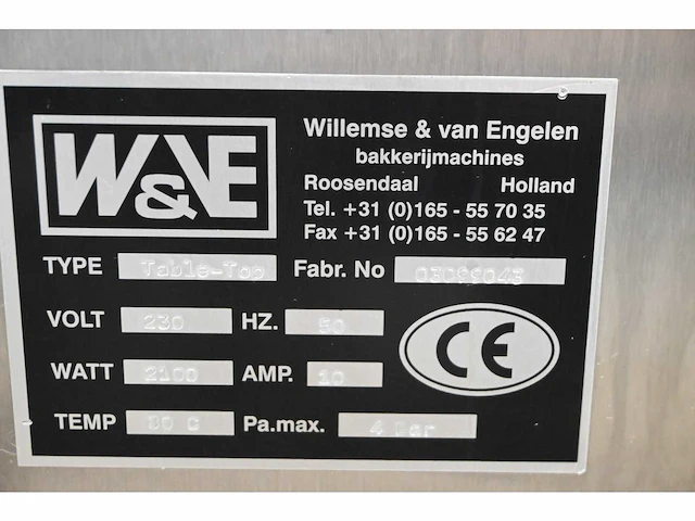 Willemse & van engelen table top geleispuitmachine - afbeelding 5 van  5