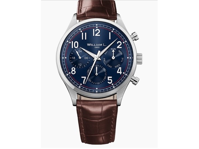 William l 1985 vintage style calendar pack horloge gift set 40 mm met extra horlogeband - afbeelding 1 van  1