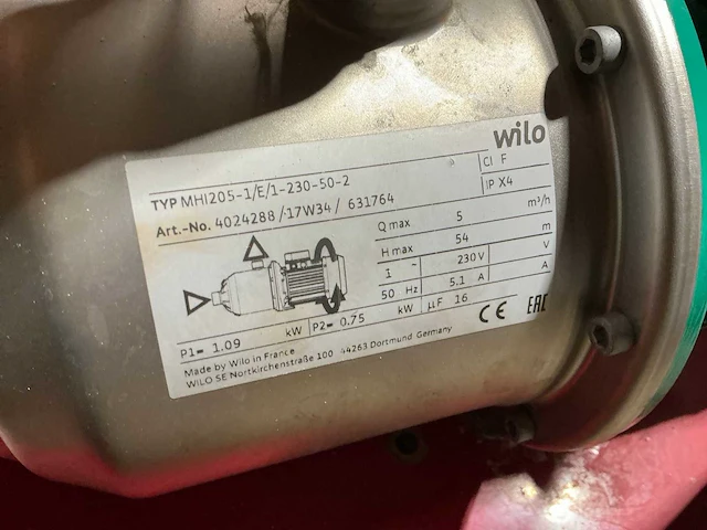 Wilo mhi205-1/e/1-230-50-2 hydrofoorpomp (2x) - afbeelding 7 van  8