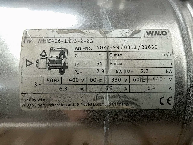 Wilo mhie406-1 waterpomp - afbeelding 5 van  5