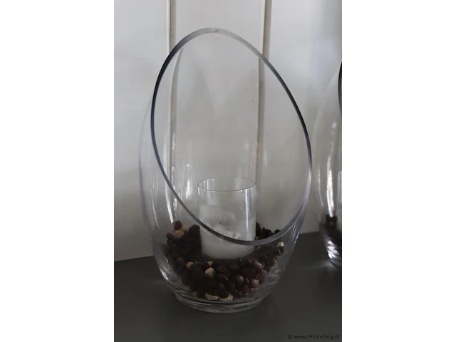 Windlichten, glas - 3 stuks - afbeelding 3 van  3