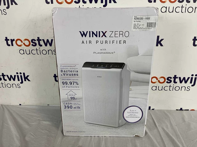 Winix luchtreiniger zero | luchtreiniger air purifier met hepa filter (99,999%) en plasmawave technologie | cadr 390m³ p/u en voor 99m² | gecertificeerd op hooikoorts, allergieën en fijnstof | auto-mode, timer, slaap-mode en luchtkwaliteit indicator - afbeelding 2 van  2
