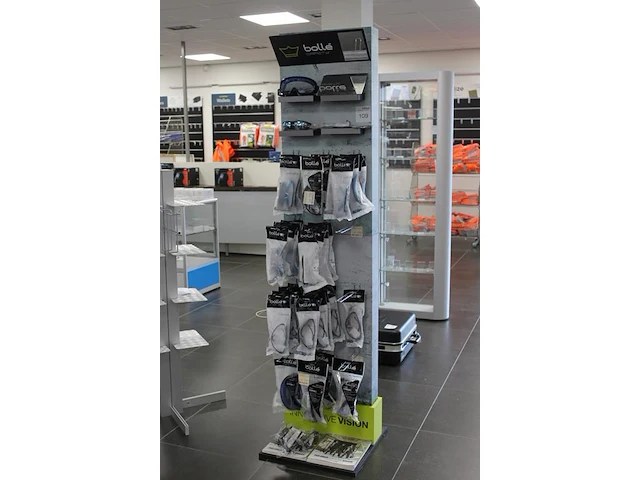 Winkeldisplay bolle met ruim 40 veiligheidsbrillen afm. display 45 cm x 178 cm - afbeelding 2 van  4