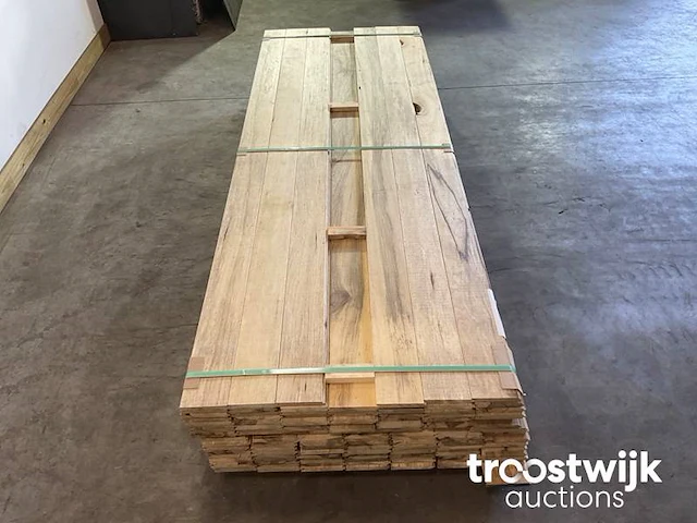 Wit afrikaans eikenhouten fraké plank 270x14x2 cm - afbeelding 4 van  7