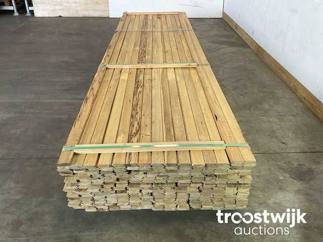 Wit afrikaans eikenhouten fraké plank 360x6.8x2 cm - afbeelding 2 van  7