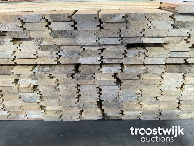 Wit afrikaans eikenhouten fraké plank 360x6.8x2 cm - afbeelding 3 van  7