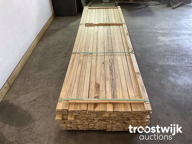 Wit afrikaans eikenhouten fraké plank 360x6.8x2 cm - afbeelding 4 van  7