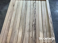 Wit afrikaans eikenhouten fraké plank 360x6.8x2 cm - afbeelding 6 van  7