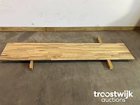 Wit afrikaans eikenhouten paneel 300x60.5x2 cm - afbeelding 1 van  8