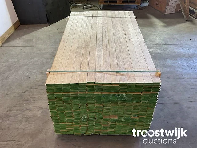 Wit afrikaans eikenhouten plank 155x7.2x2 cm - afbeelding 3 van  6