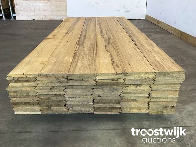 Wit afrikaans eikenhouten plank 240x18.5x2 cm - afbeelding 2 van  7