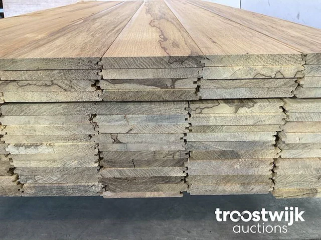 Wit afrikaans eikenhouten plank 240x18.5x2 cm - afbeelding 3 van  7