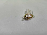 Wit en geelgouden fantasie solitair ring - afbeelding 2 van  3