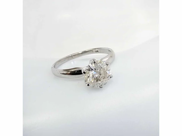 Wit gouden ring met diamant 1,07 crt. naturel - afbeelding 5 van  8