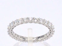 Witgouden alliance ring met briljant geslepen diamant - afbeelding 1 van  9