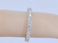 Witgouden alliance ring met briljant geslepen diamant - afbeelding 2 van  9