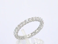 Witgouden alliance ring met briljant geslepen diamant - afbeelding 5 van  9
