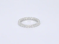 Witgouden alliance ring met briljant geslepen diamant - afbeelding 6 van  9