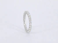 Witgouden alliance ring met briljant geslepen diamant - afbeelding 8 van  9